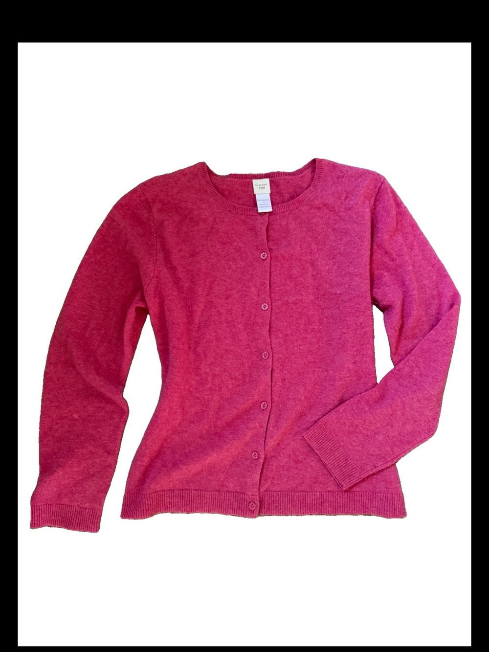 Garnet Hill 100% Cashmere Cardigan Sweater Pink Coquette Soft Girl Preppy M
